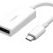 CABLU video Ugreen, &quot;MM130&quot; adaptor USB Type-C (T) la DisplayPort (M), 10 cm, rezolutie maxima 4K UHD (3840 x 2160) la 60 Hz, alb &quot;40372&quot; (timbru verd