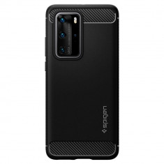 Husa Huawei P40 Pro, Spigen Rugged Armor, Negru foto