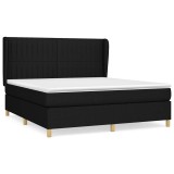 Cumpara ieftin Pat box spring cu saltea, negru, 180x200 cm, catifea
