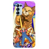 Husa compatibila cu Oppo Reno 4 Lite model Cat invasion, Silicon, TPU, Viceversa, Transparent, Carcasa