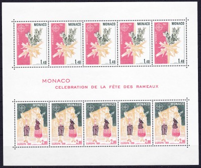 DB1 Monaco 1981 Europa Copii MS MNH foto