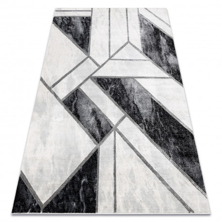 Exclusiv EMERALD covor 81953 glamour, stilat, marmură, geometric negru / argint , 200x290 cm