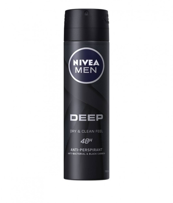 Deodorant antiperspirant 48h Nivea Men Deep Black Carbon Darkwood 150ml