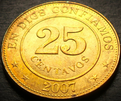 Moneda exotica 25 CENTAVOS - NICARAGUA, anul 2007 * cod 839 = A.UNC + luciu foto