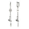 Cercei Argint 925 cu Cristale, Atcom, 8mm, Argintiu, Sistem Inchidere Lobster, Cadou Valentine&#039;s Day/Craciun/Zi Nastere, Cutie Bijuterie Premium