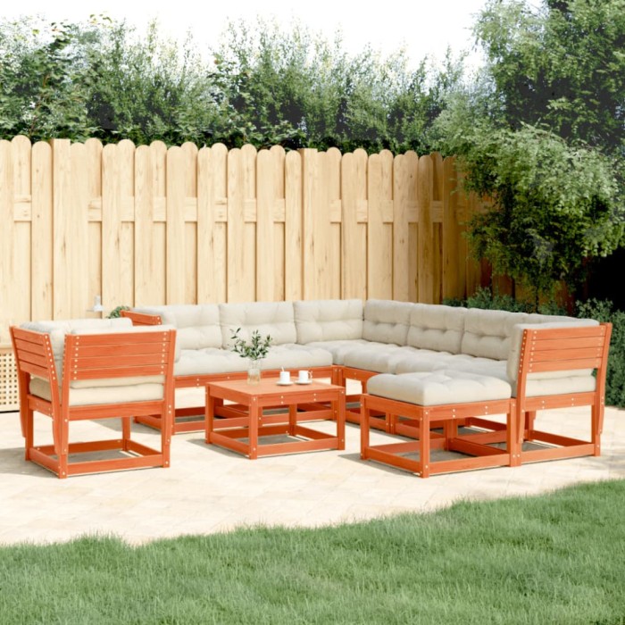 Gossi set mobilier de gradina cu perne, 8 piese, lemn masiv de pin