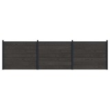 vidaXL Panou de Gardă 3 pcs WPC și Aluminiu Negru 3429476