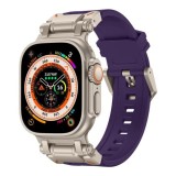 Curea pentru Apple Watch 1/2/3/4/5/6/7/8/9/SE/SE 2/Ultra/Ultra 2 (42/44/45/49mm) - Techsuit Watchband (W064) - Titanium Silver Purple