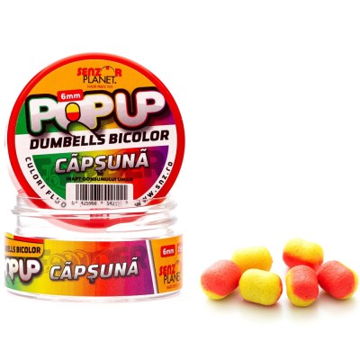 Pop Up Dumbells Bicolor Senzor Planet, Capsuna, 6mm, 15g foto
