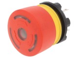 Comutator Siguranță EAO 22mm, 2 NC, LED Roșu, Poz. Stabilă