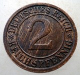 2.792 GERMANIA WEIMAR 2 REICHSPFENNIG 1936 D