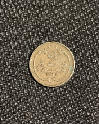 Moneda 2 heller 1915 Austria foto