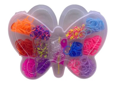 Set creativ elastice BRATARI loom colorate fluture foto