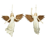 Cumpara ieftin Figurina - Angel Glitter - White-Gold | Kaemingk