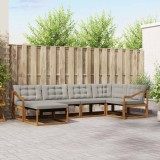 vidaXL Set de canapele de exterior 6 pcs Gri natural și deschis 3369634