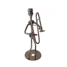 Ornament decorativ, Muzicant din metal, Nergu, 13 cm, 356XD-2
