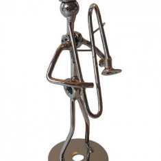 Ornament decorativ, Muzicant din metal, Nergu, 13 cm, 356XD-2