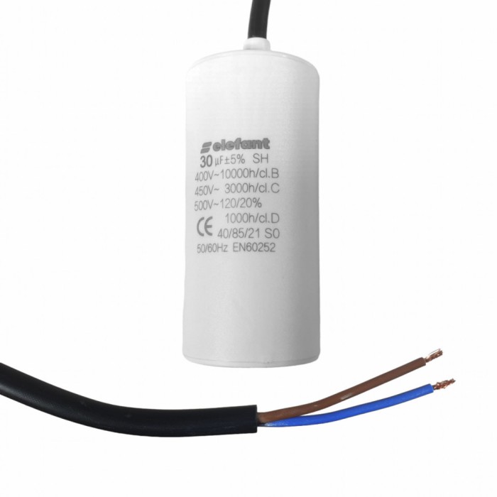 Condensator cu fire CBB60 30&micro;F 45x95mm 450V, Elefant Innovative ReliableTools