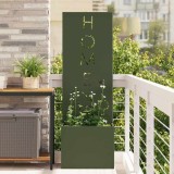 vidaXL Ghiveci de Grădină cu Panou Decorativ Olivengr&oslash;nn 50 x 140 cm
