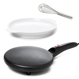 Tigaie Clatite Electrica, Aluminiu, Antiaderenta, 600W, 41cm, Crepemaker, Incalzire Unilaterala, Fara Capac