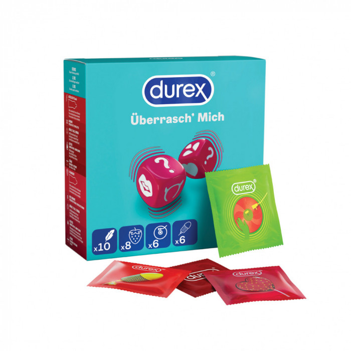 Prezervative Durex Surprise ME, 4 tipuri diferite, 30 buc