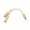 Adaptor Audio 2in1 MTP Type C la Type C + Jack 3.5mm, Auriu