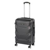 Valiză medie Leziter TraveLux Max, 68x45x25 cm, ABS, carcasă rigidă, negru, 60L