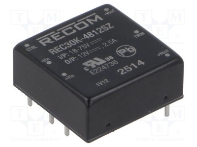Convertor DC/DC RECOM 30W 36-75V intrare 12V 2,5A ieșire foto