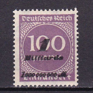 ✅ (S43) Germania Reich 1923 &amp;quot; Supratipar inflatie - cifra in cerc &amp;quot; serie Michel 331 , MH foto