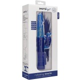 Cumpara ieftin Vibrator Iepuras Rotativ Albastru, 8 Moduri, 2 Motoare Puternice, Bile Metalice, Rezistent la Apa, Stimulare Clitoris si Punct G