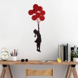 Cumpara ieftin Accesoriu decorativ de perete metalic Model-429 Rosu 100x34 cm