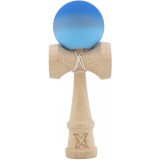 Kendama X Originala, Profesionala, Cyrax, din Lemn, Rubber Grip, 18 cm, Albastru inchis/Gri/Albastru deschis