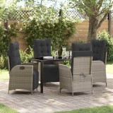 Cumpara ieftin Set de masă pentru grădină 5 pcs Gri deschis Rattan poli