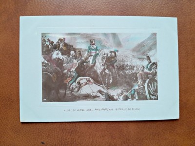 Napoleon Bonaparte in batalia de la Rivoli, reproducere tip carte postala, dupa un tablou de la Versailles foto