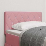 Cumpara ieftin Tablie LED cu benzi LED cu headboard Manual Roz 80 cm Catifea