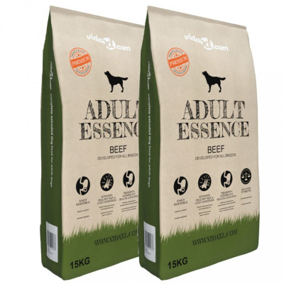 vidaXL Hrană uscată pentru c&amp;acirc;ini Adult Essence Beef 2 buc. 30 kg foto