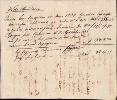 HST A349 Act olograf 1835 limba latină filigran cu stema Ungariei foto