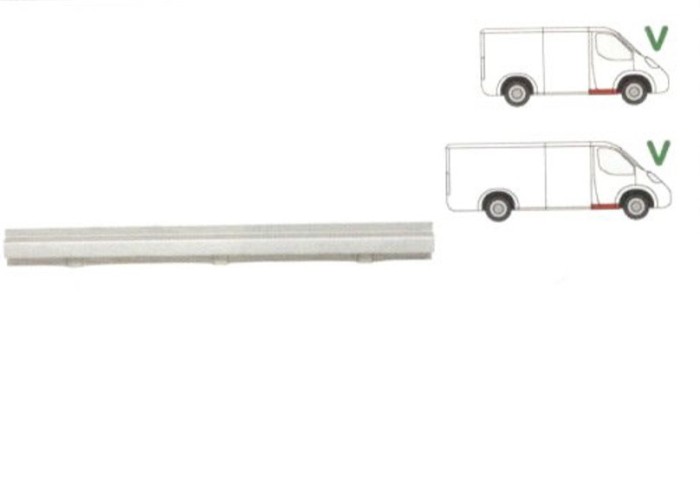 Segment reparatie prag Iveco Daily 01.1978-02.1990, Iveco Daily 03.1990-12.1998 , partea Stanga/ Dreapta, Sub Usa Din Fata, L=600mm,