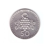 Moneda Cipru 50 mils 1981, stare buna, curata