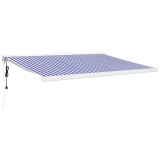 Copertina retractabila albastru/alb, 4x3 m, textil/aluminiu
