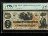 USA Statele Confederate 100 dollar 1862 T41 AUNC