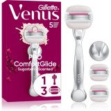 Gillette Venus PRO ComfortGlide Sugarberry epilator pentru femei cu suport pentru duș + lame de rezervă 5 buc