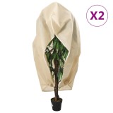 vidaXL Protecție de fleece plante cu fermoar 2 buc 70 g/m&sup2; 1,2x1,8 m