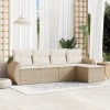 VidaXL Set canapele de grădină cu perne, 5 piese, bej, poliratan 3221287