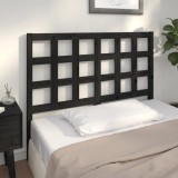 vidaXL Tăblie de pat, negru, 125,5x4x100 cm, lemn masiv de pin