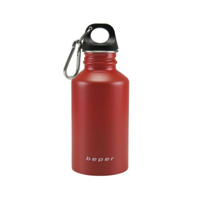 Recipient pentru apa Beper, 500 ml, 7.2 x 7.2 x 18 cm, inchidere ermetica, inox, Rosu foto