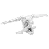 vidaXL Sculptură g&acirc;nditorul, argintiu, 63x20x22 cm, aluminiu