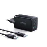 Incarcator rapid retea GaN Ultra Joyroom TCG01, 2x USB-C, 1x USB, 65W, 5 A, Cablu USB-C la USB-C 100W 1.2m