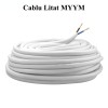 Cablu Electric MYYM 2x1.5mm Alb Litat, Cupru, Rola 100m, Instalatii Electrice Casnice si Industriale