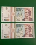 Bancnota 1000 lei 1993 seria cu punct consecutive